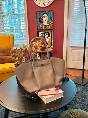 DeMellier New York Tote Bag in Pigeon Gray with Silver-tone Hardware